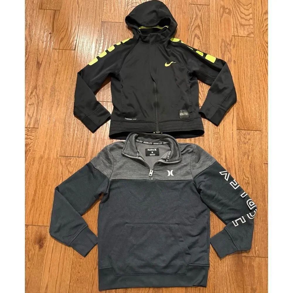 Nike and Hurley boys athletic pullover sweater bundle M